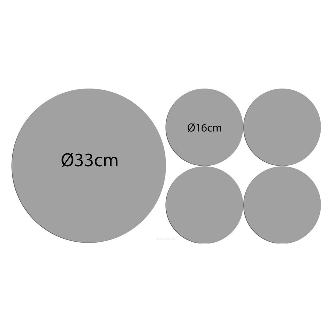 Set de sets de table ronds en feutre 1 + 4 - SNOW