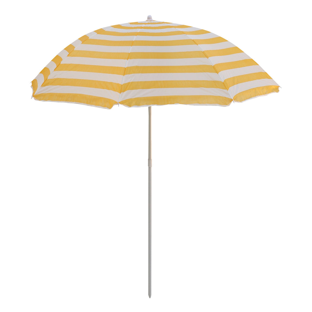 Parapluie de jardin Master Grill&Party, diamètre 180 cm, rayures blanches et jaunes, JKB02