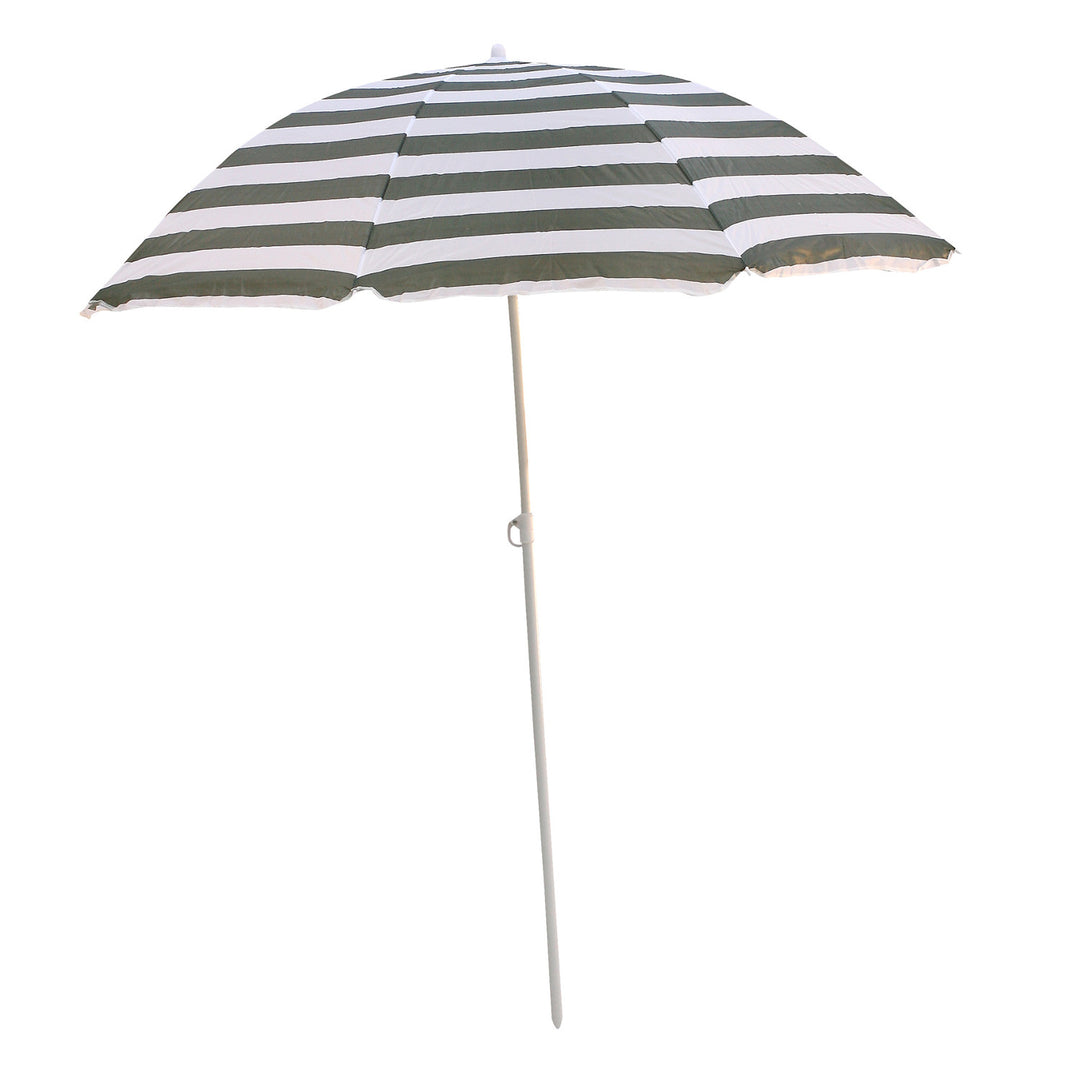 Parapluie de jardin Master Grill&Party, diamètre 180 cm, rayures blanches et vertes, JKB03