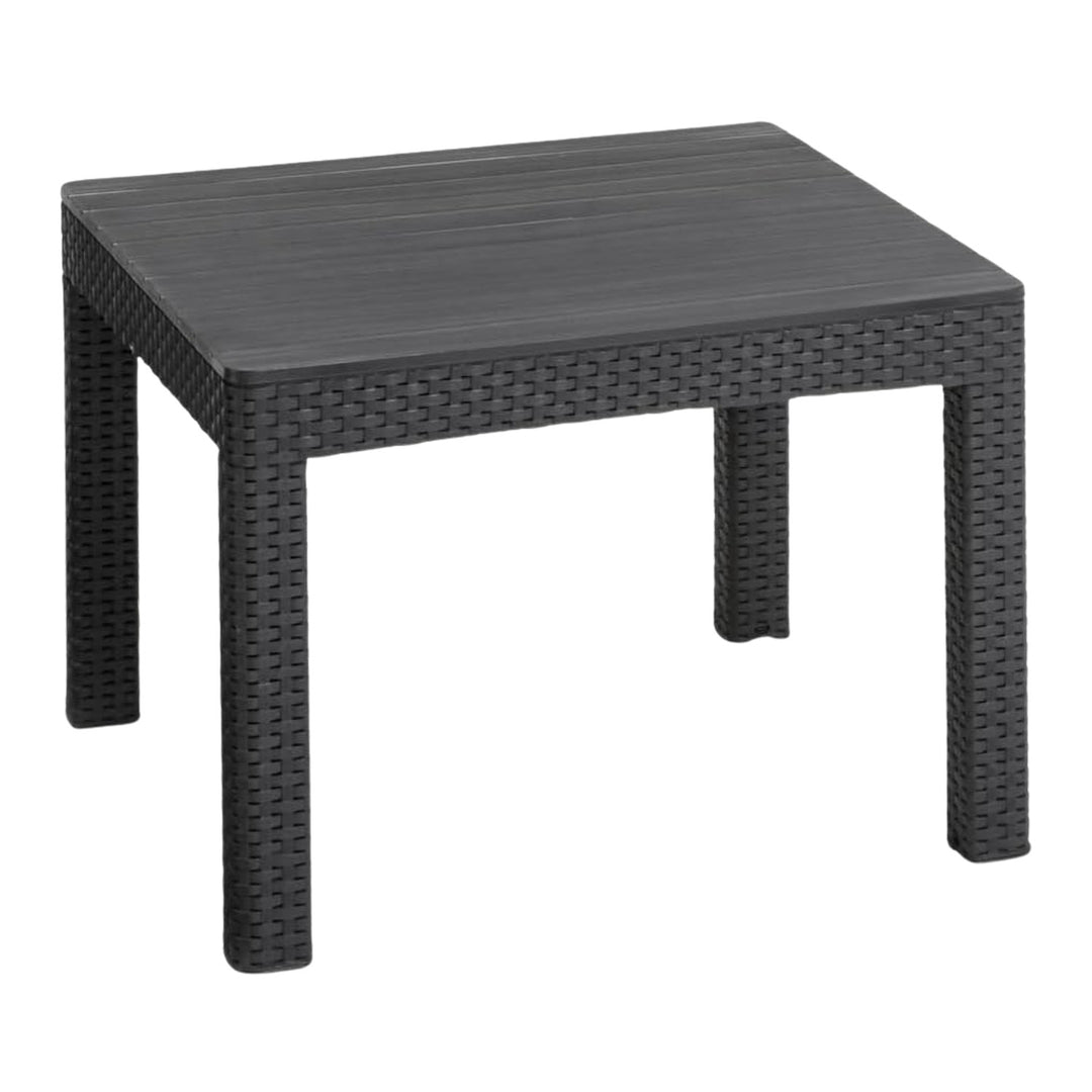 Table de jardin carrée Orlando de Keter, en graphite : élégante, durable et facile à entretenir. Parfaite pour les repas en plein air et les moments de détente.