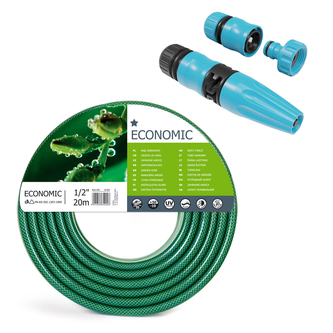 Cellfast Economic 1/2" tuyau d'arrosage 20m + arroseur