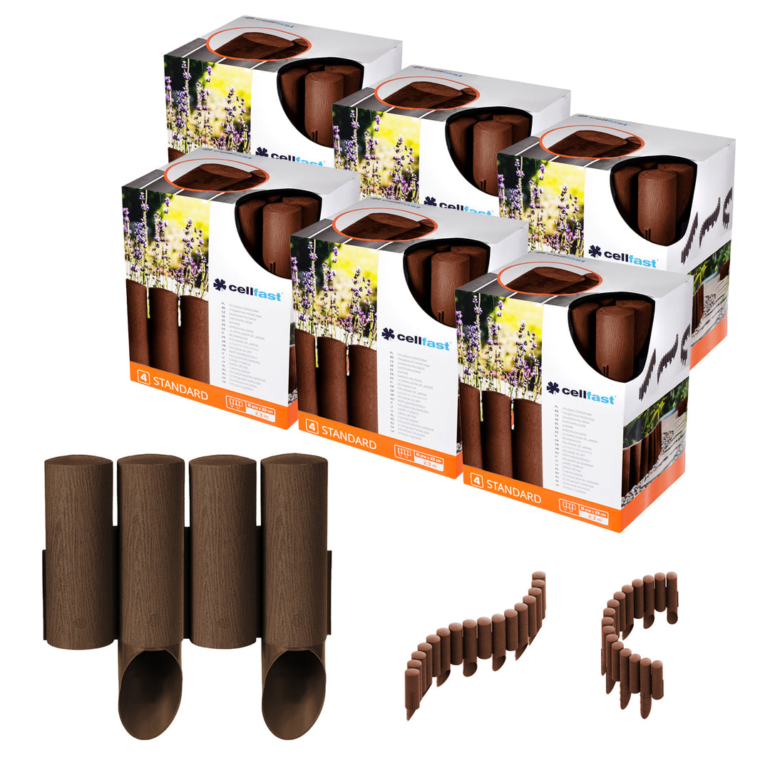Paisade de jardin Cellfast, résistante au gel, 13,8 m, marron