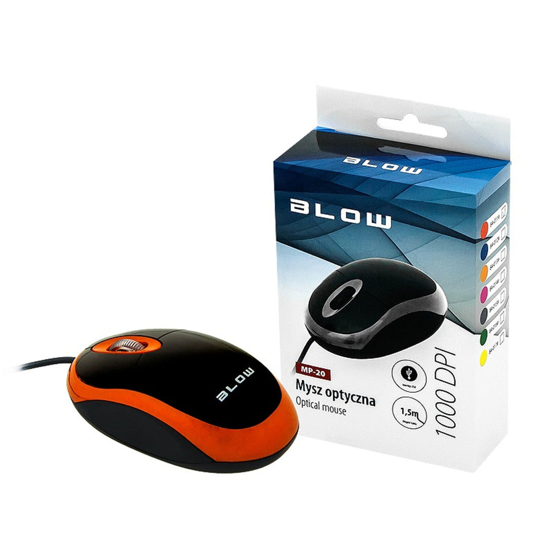 Souris optique pour ordinateur USB BLOW USB orange