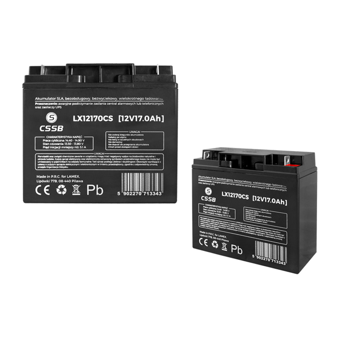 Batterie gel 12V 17Ah rechargeable sans entretien CSSB