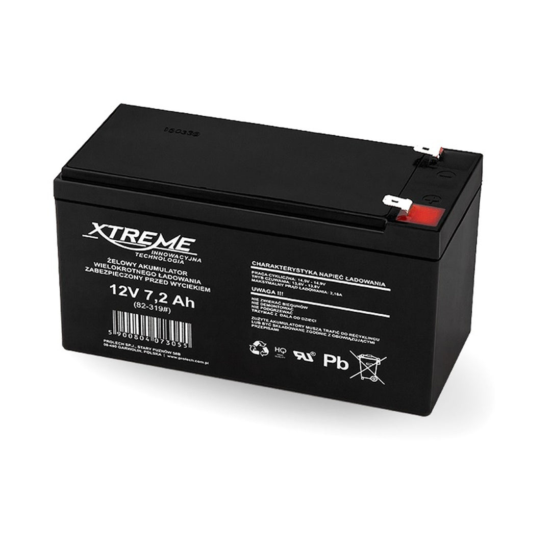 Batterie gel 12V 7.2Ah rechargeable sans entretien Xtreme