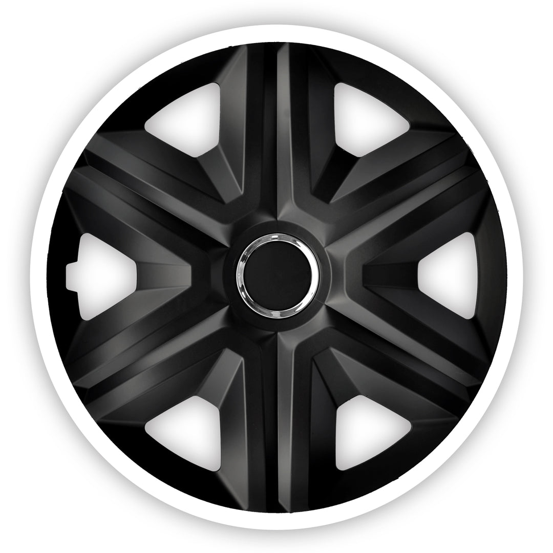 Enjoliveurs de roues noir- blanc 14 " lot de 4 pièces FAST LUX
