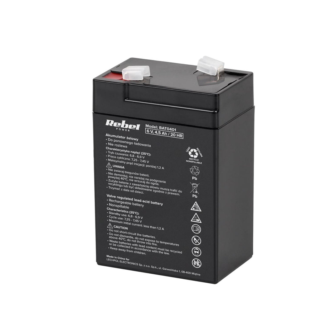 Gel mat de verre absorbant Rebel 6V 4.5Ah