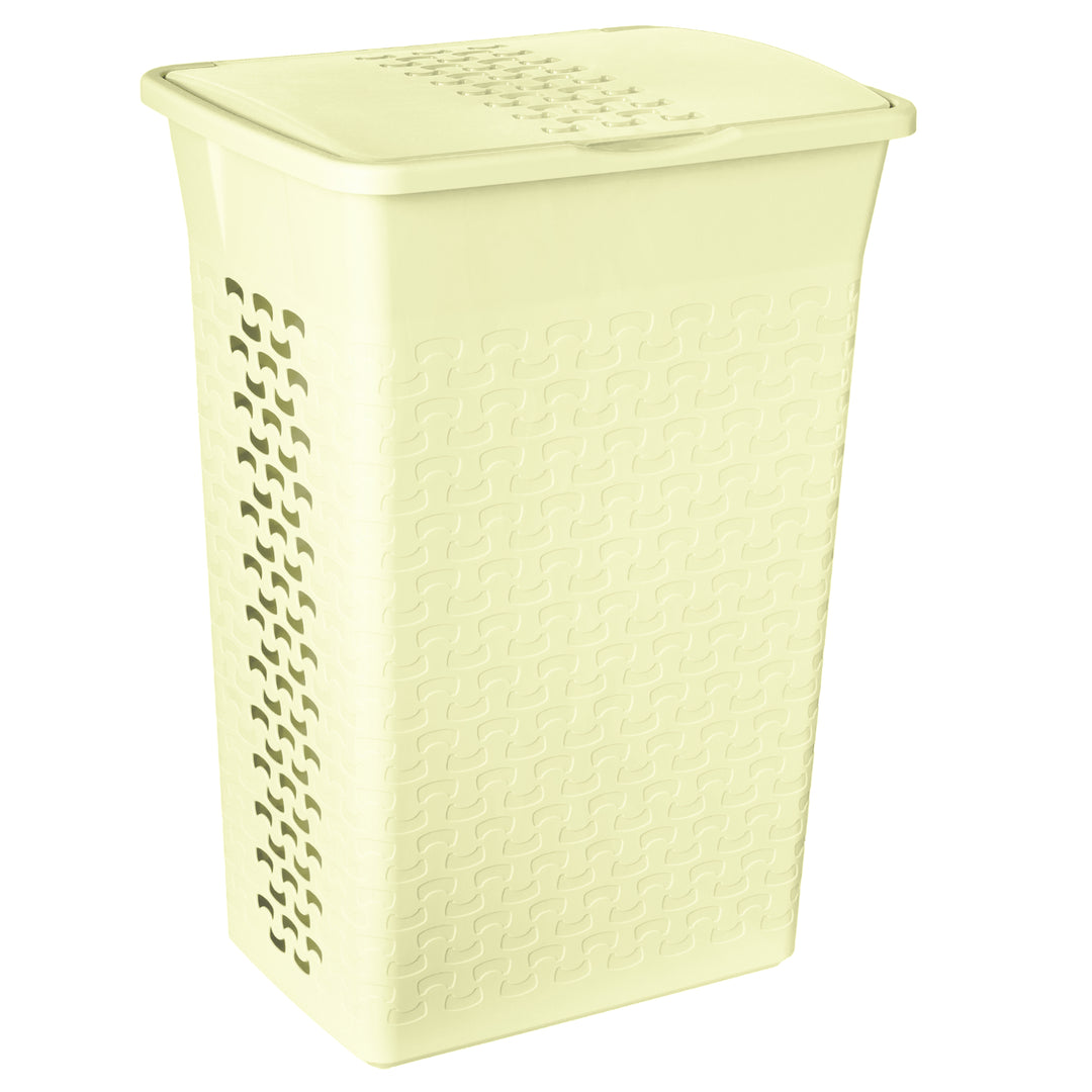 Panier à linge rectangulaire BranQ Cotton 55L blanc antique