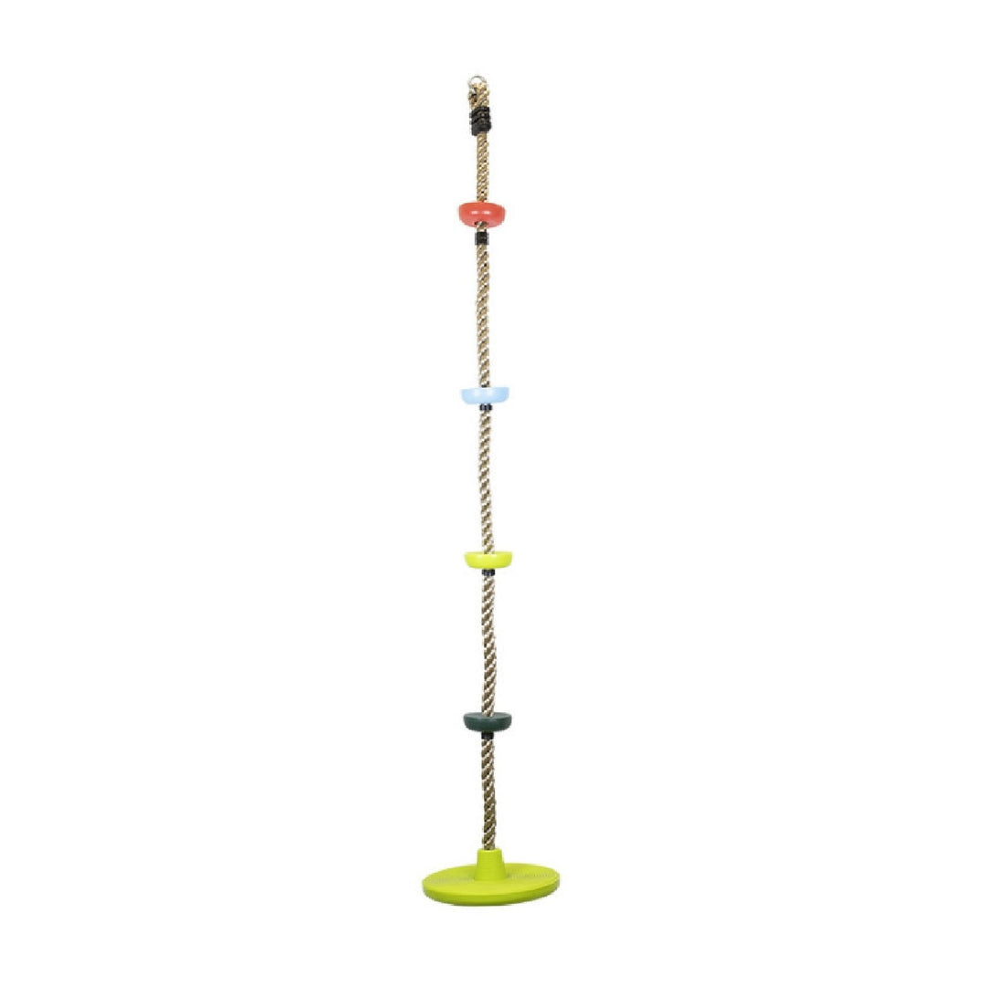Greenmill GR0156 Corde d'escalade avec nœuds en plastique coloré et disque Corde à grimper