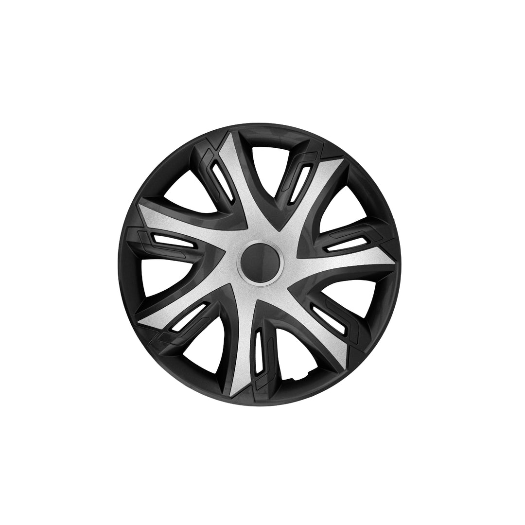 Enjoliveurs de roues 15" Set d'enjoliveurs résistants aux intempéries Universel Argent 4 PCS ABS