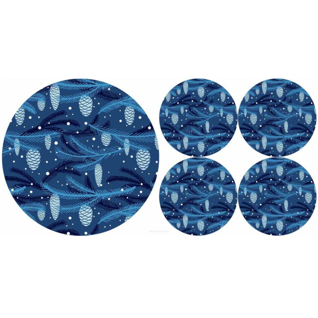Set de sets de table en feutre rond 1 + 4 - CONE