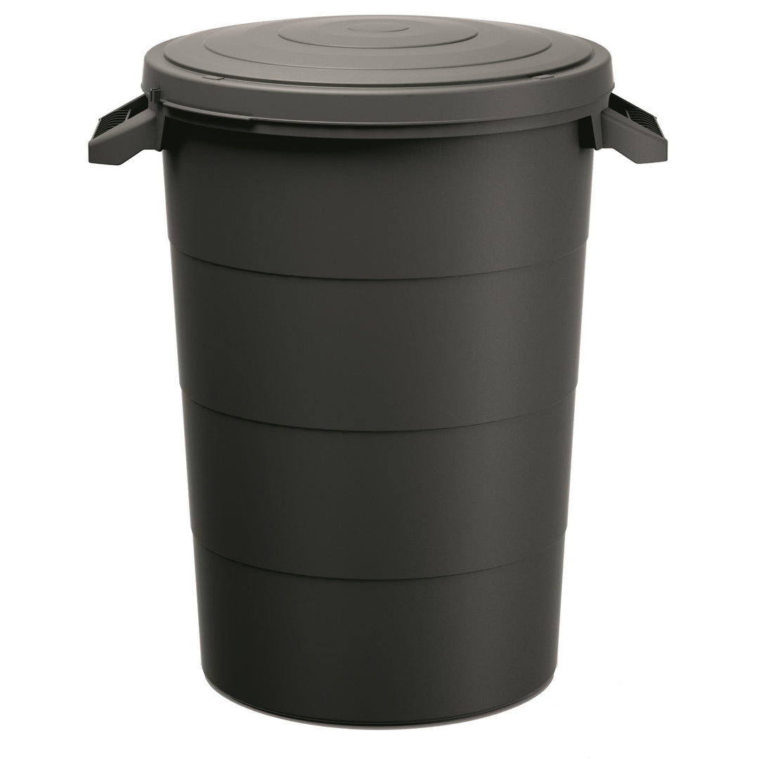 Poubelle avec poignées pour ordures, déchets Keden SMOOTH - noir recyclage 80 litres