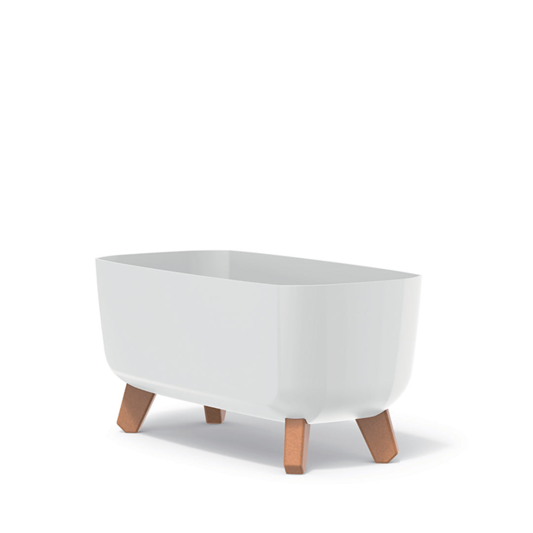 Prosperplast Gracia Case pot de fleurs DGCL400-S449 avec pieds et insert - blanc