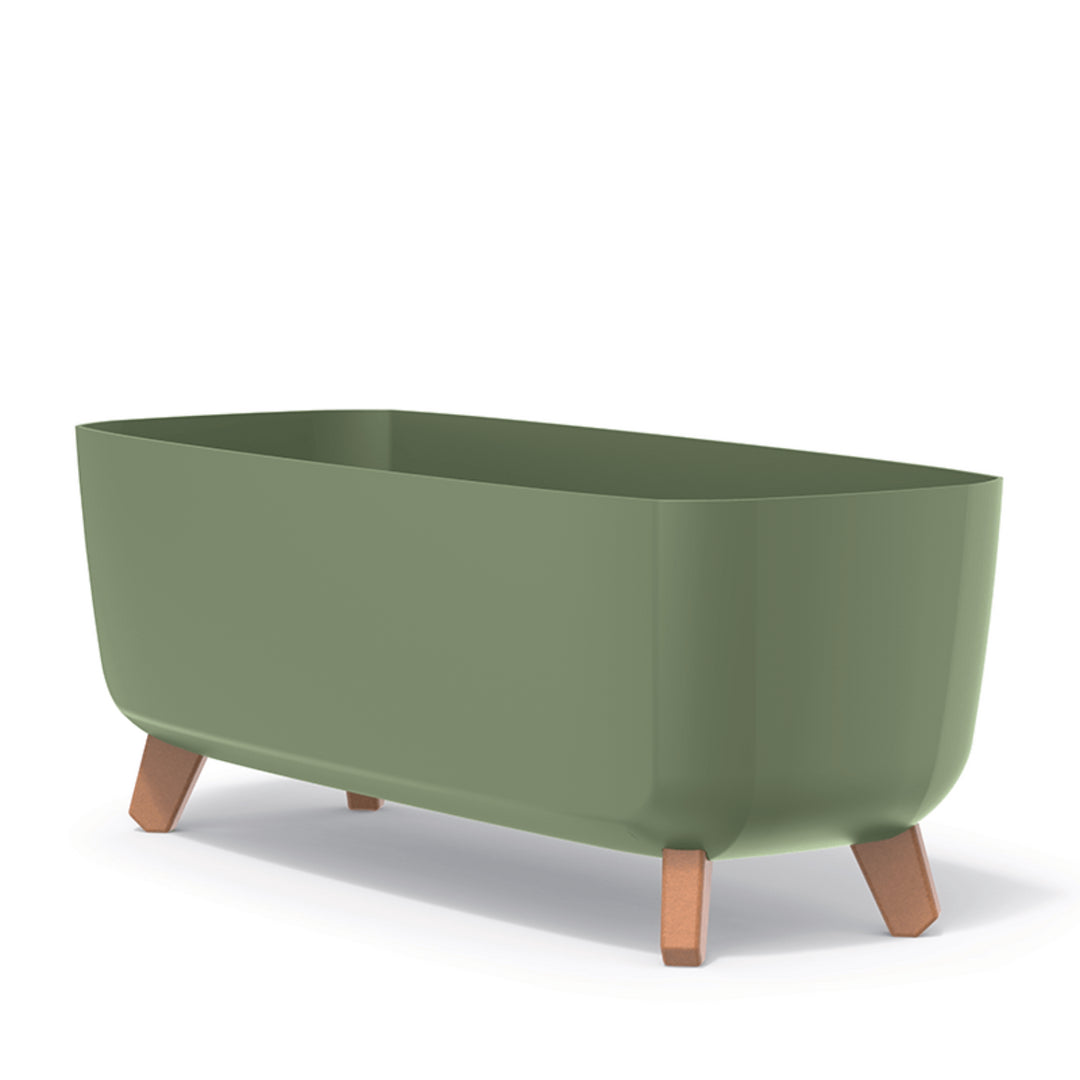 Pot de fleurs Prosperplast Gracia Case DGCL600-5615C avec pieds et insert - couleur vert terreux