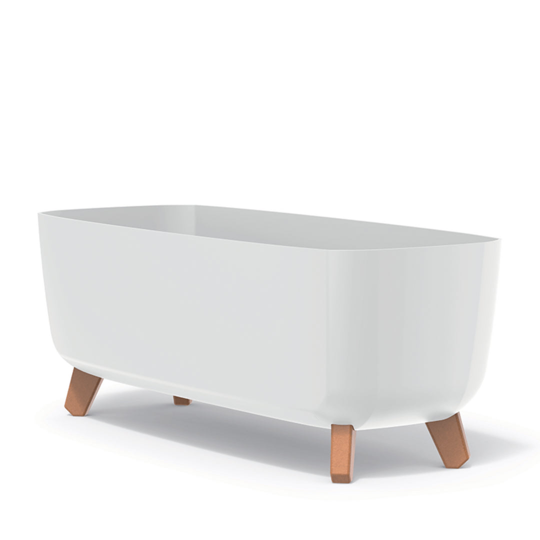 Prosperplast Gracia Case pot de fleurs DGCL600-S449 avec pieds et insert - blanc