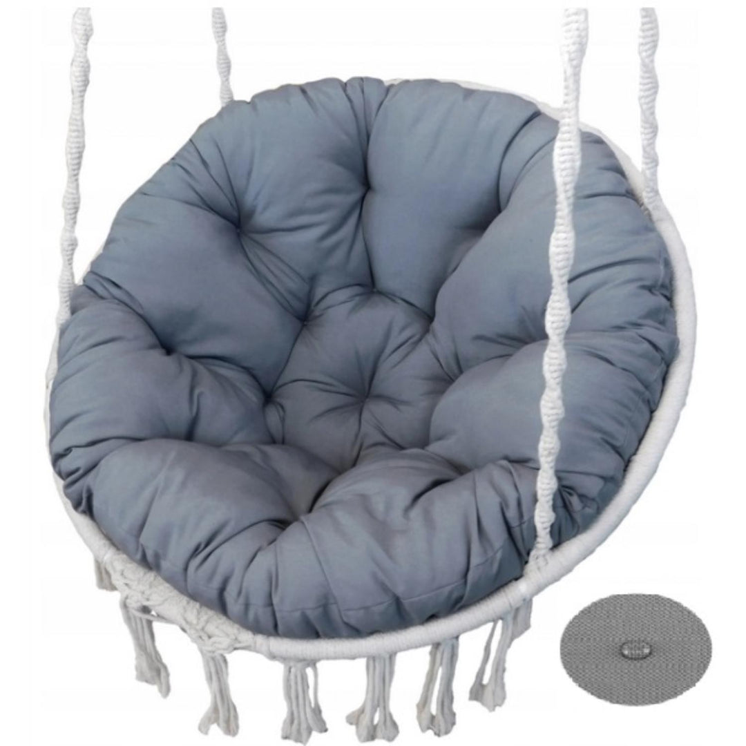 Coussin de jardin gris pour balançoire nid de cigogne 90cm