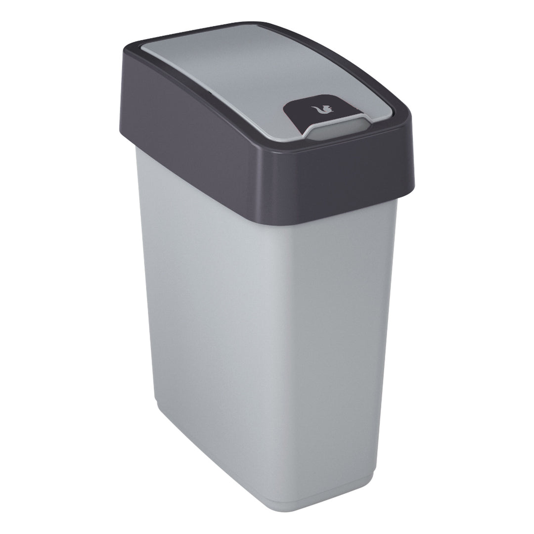 Poubelle à couvercle poussoir 10l Keeeper Magne - couleur argent