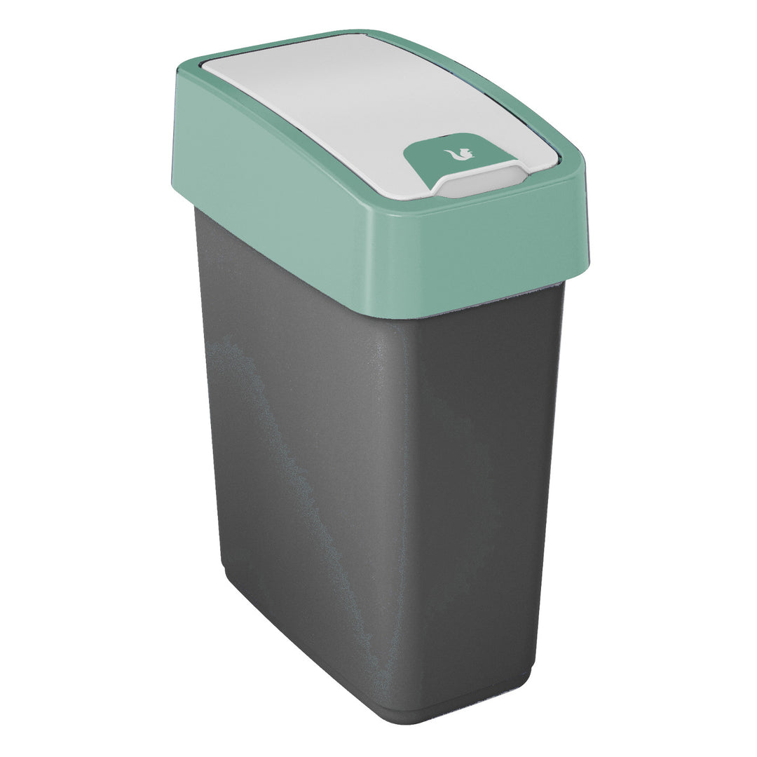 Poubelle à couvercle poussoir 10l Keeeper Magne - couvercle vert