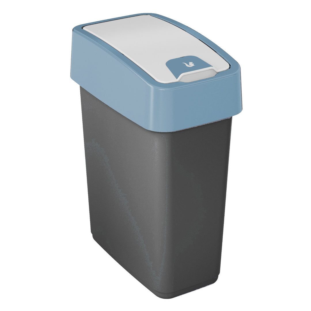 Poubelle à couvercle poussoir 10l Keeeper Magne - couvercle bleu