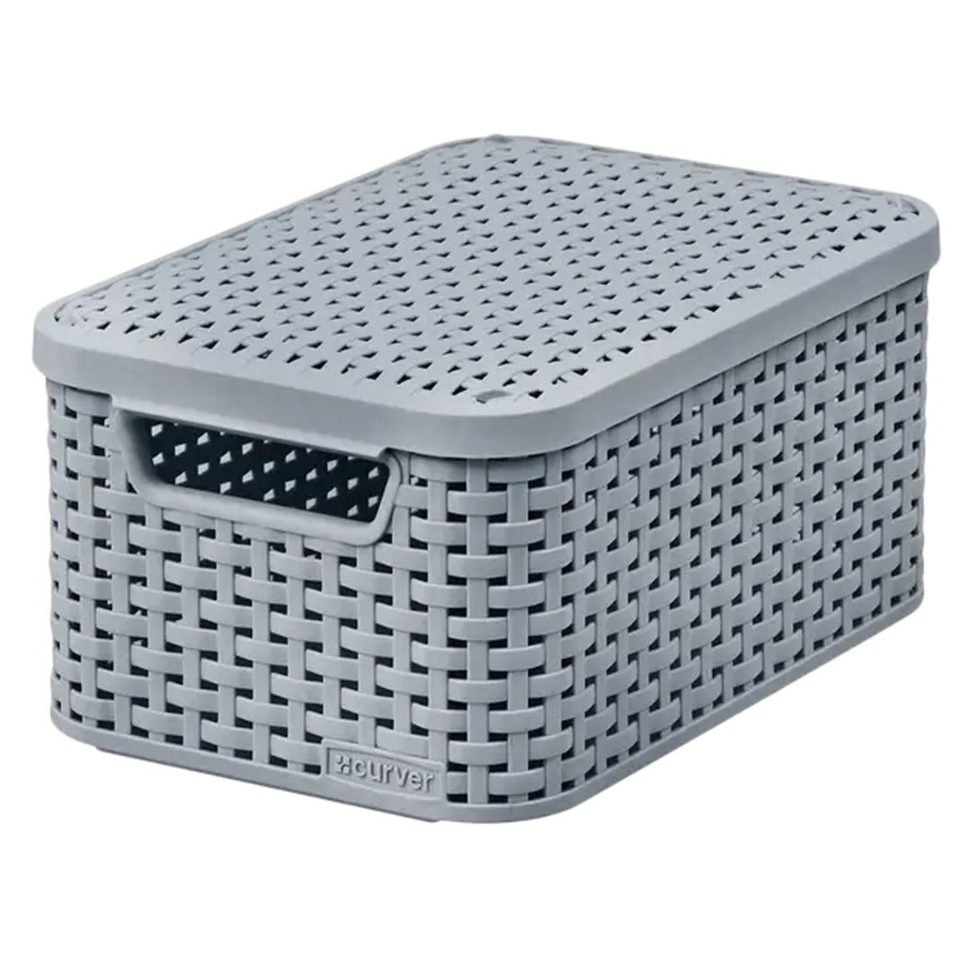 Panier Curver avec couvercle, multi-usages, 6 litres, gris clair, Style S