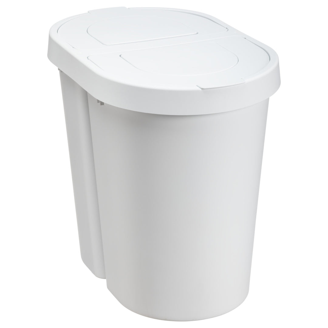 Poubelle Plast Team, couvercle rabattable, double, blanc, 2 x 25 l, Seattle Swing