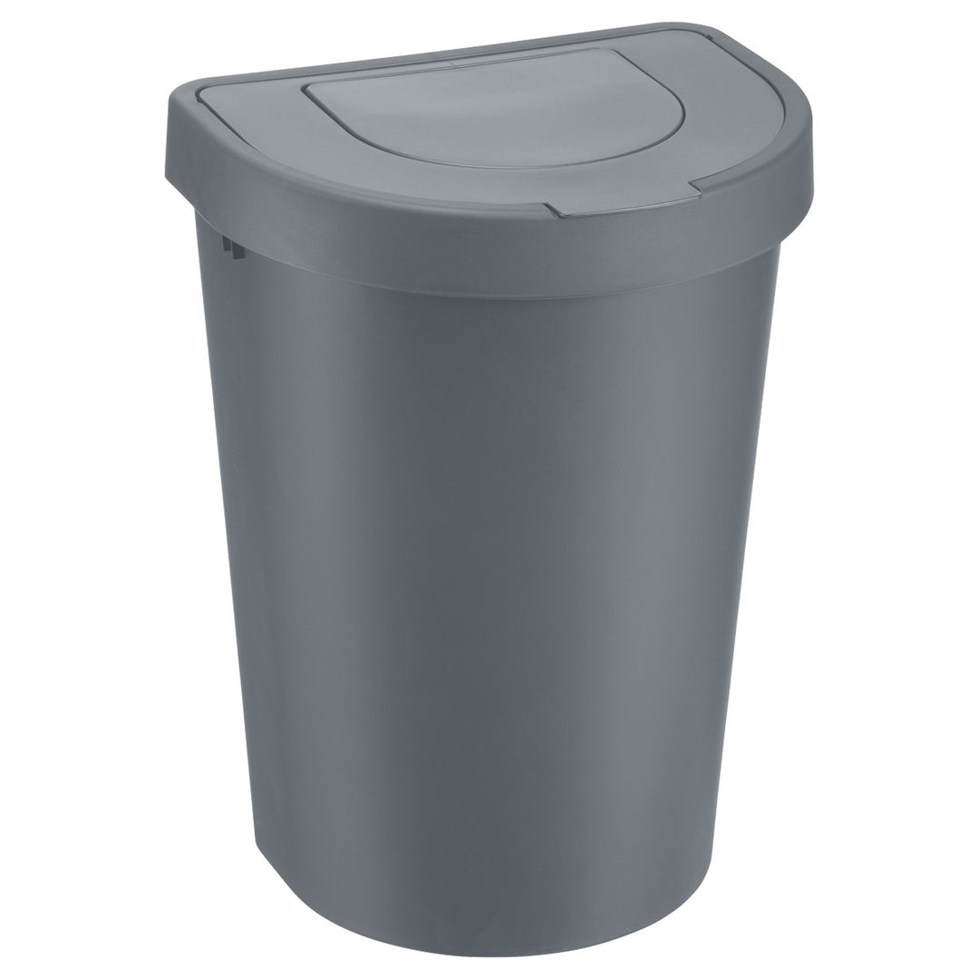 Corbeille à papier Plast Team, couvercle rabattable, gris, 25 l, Seattle Swing