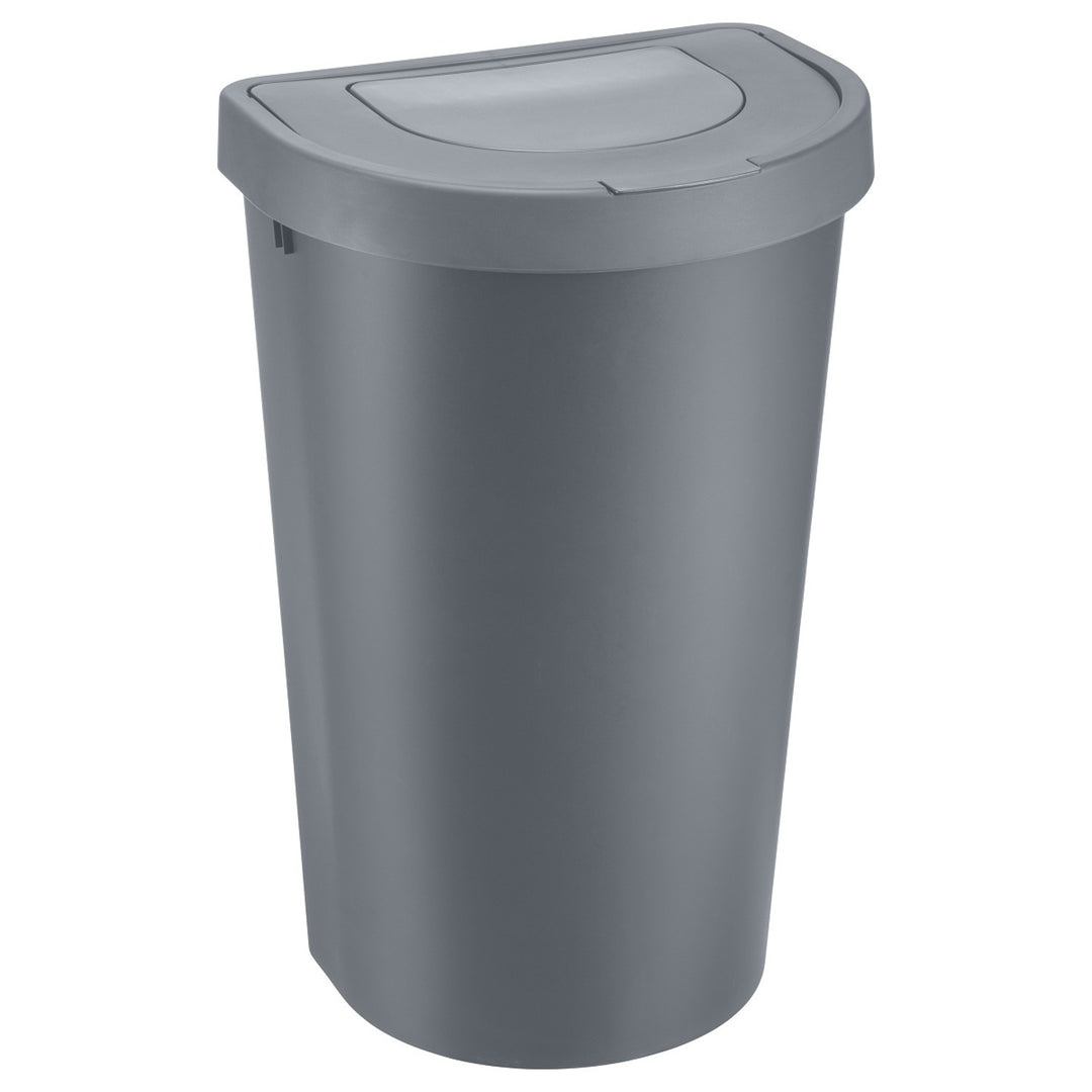Corbeille à papier Plast Team, couvercle rabattable, gris, 45 l, Seattle Swing