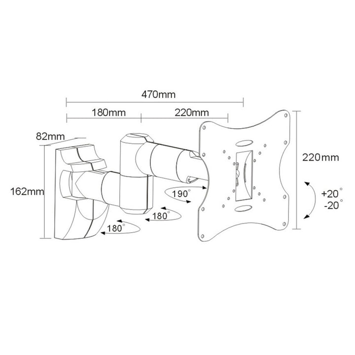 Support pour téléviseur ou moniteur Maclean, universel, max. VESA 200x200, 23-50", 30 kg, argenté, MC-503A S