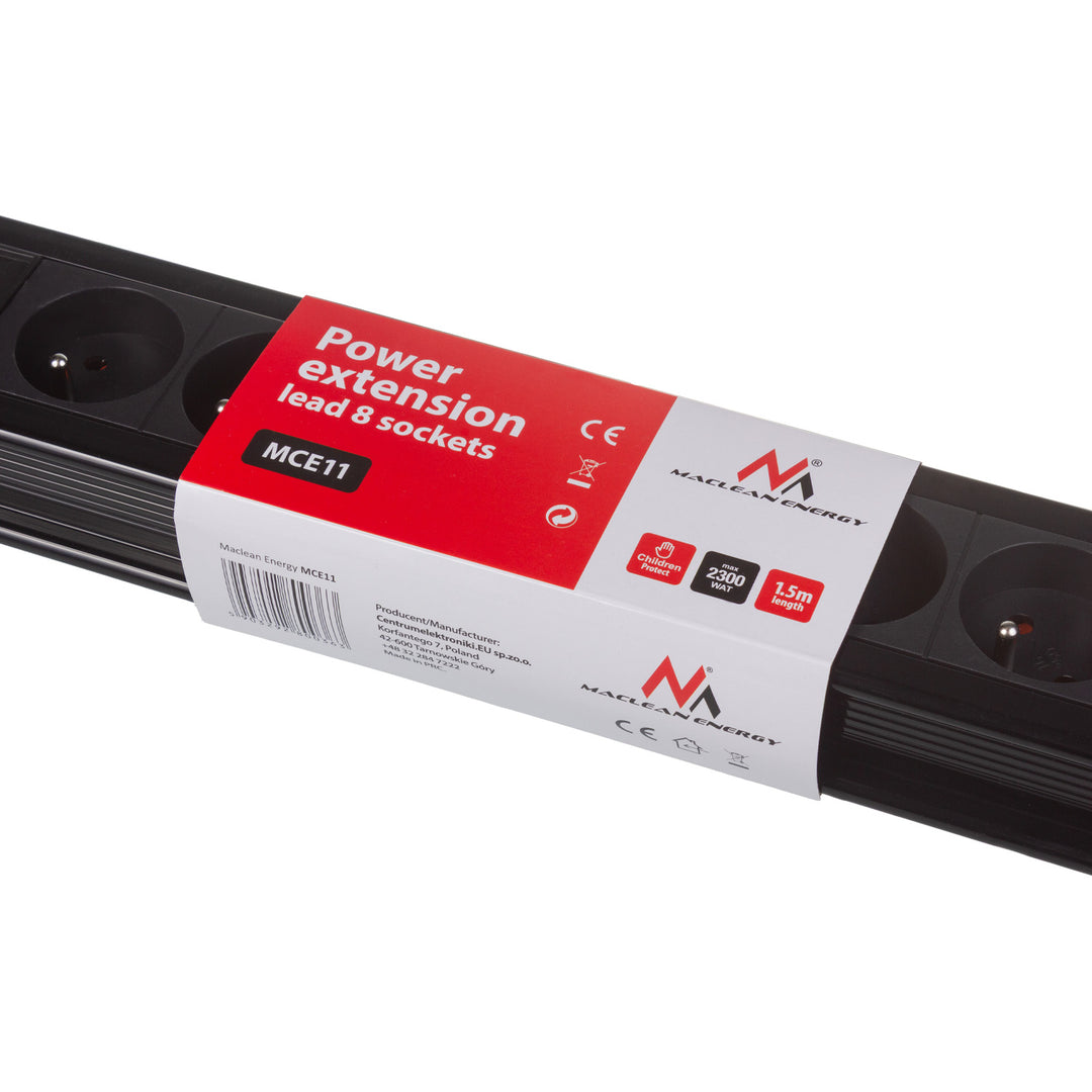 Multiprise avec 8 prises et interrupteur lumineux Maclean MCE11
