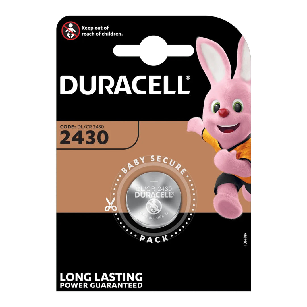 Pile au lithium 3V Duracell CR2430 24,5mm de diamètre 3mm de hauteur