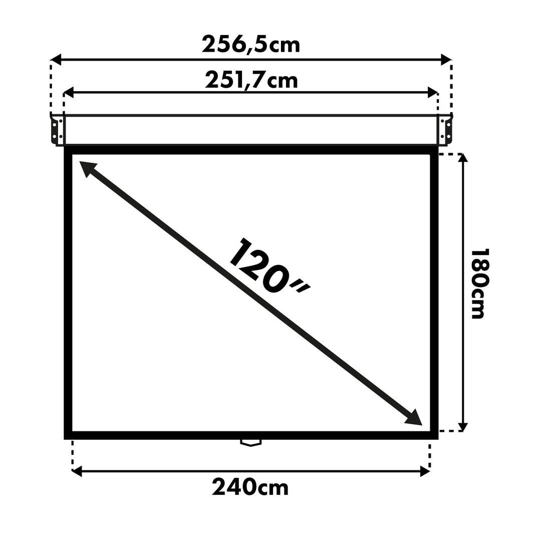 Ecran de projection verrouillage automatique 120" 4:3 240 x 180 Maclean MC-591