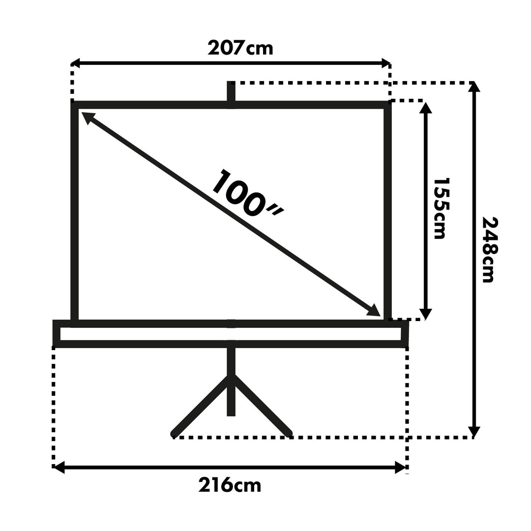 Ecran de projection sur pied 100" 4:3 200x150 Maclean MC-595