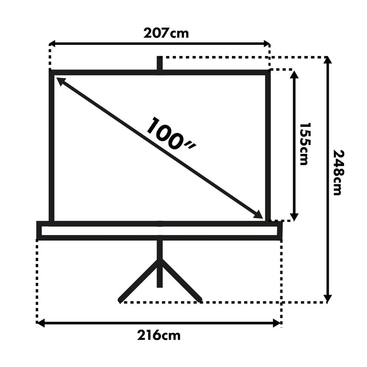 Ecran de projection sur pied 100" 4:3 200x150 Maclean MC-595