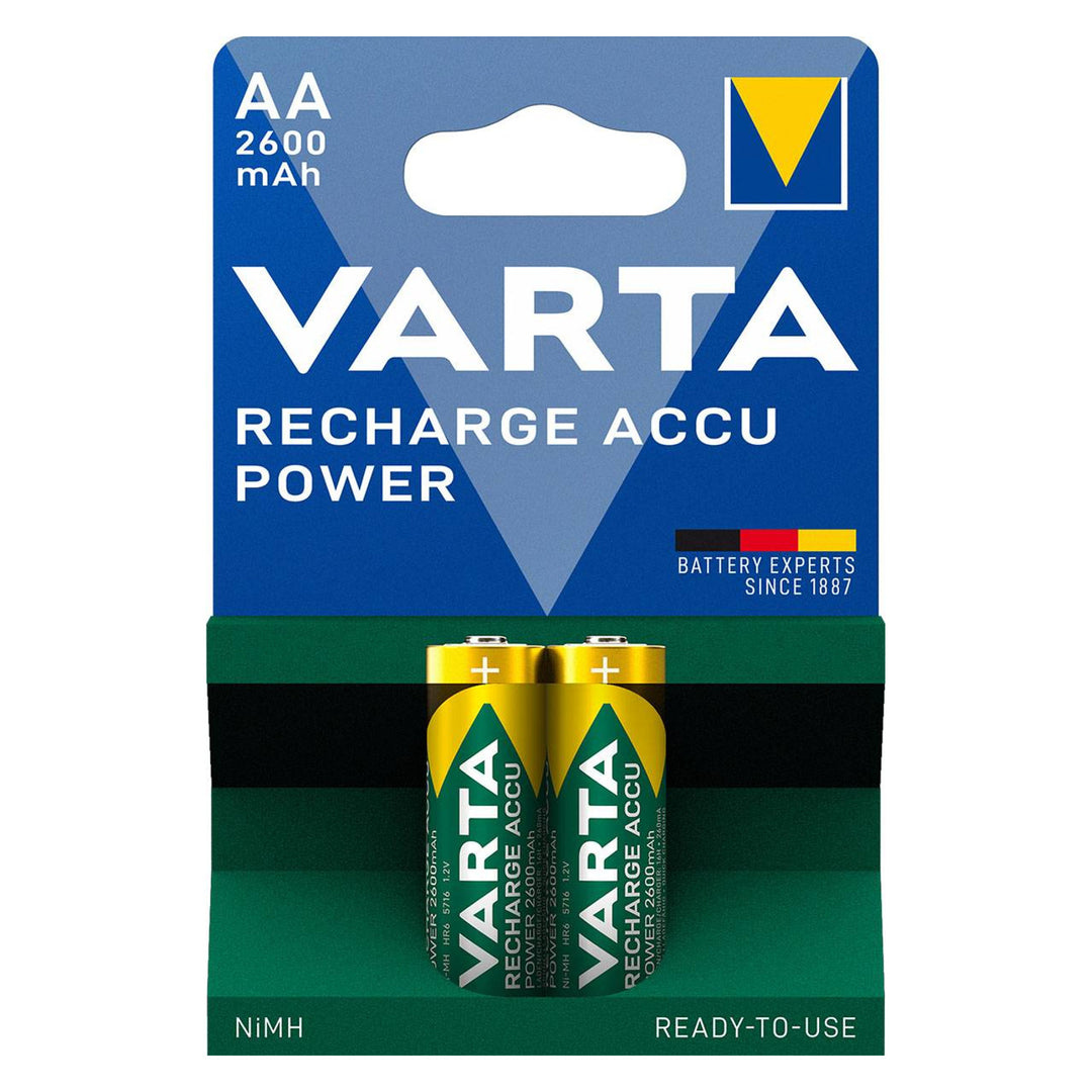 2 piles rechargeables R-06 R06 AA 1,2 V 2600 mAh Varta Recharge Accu Power