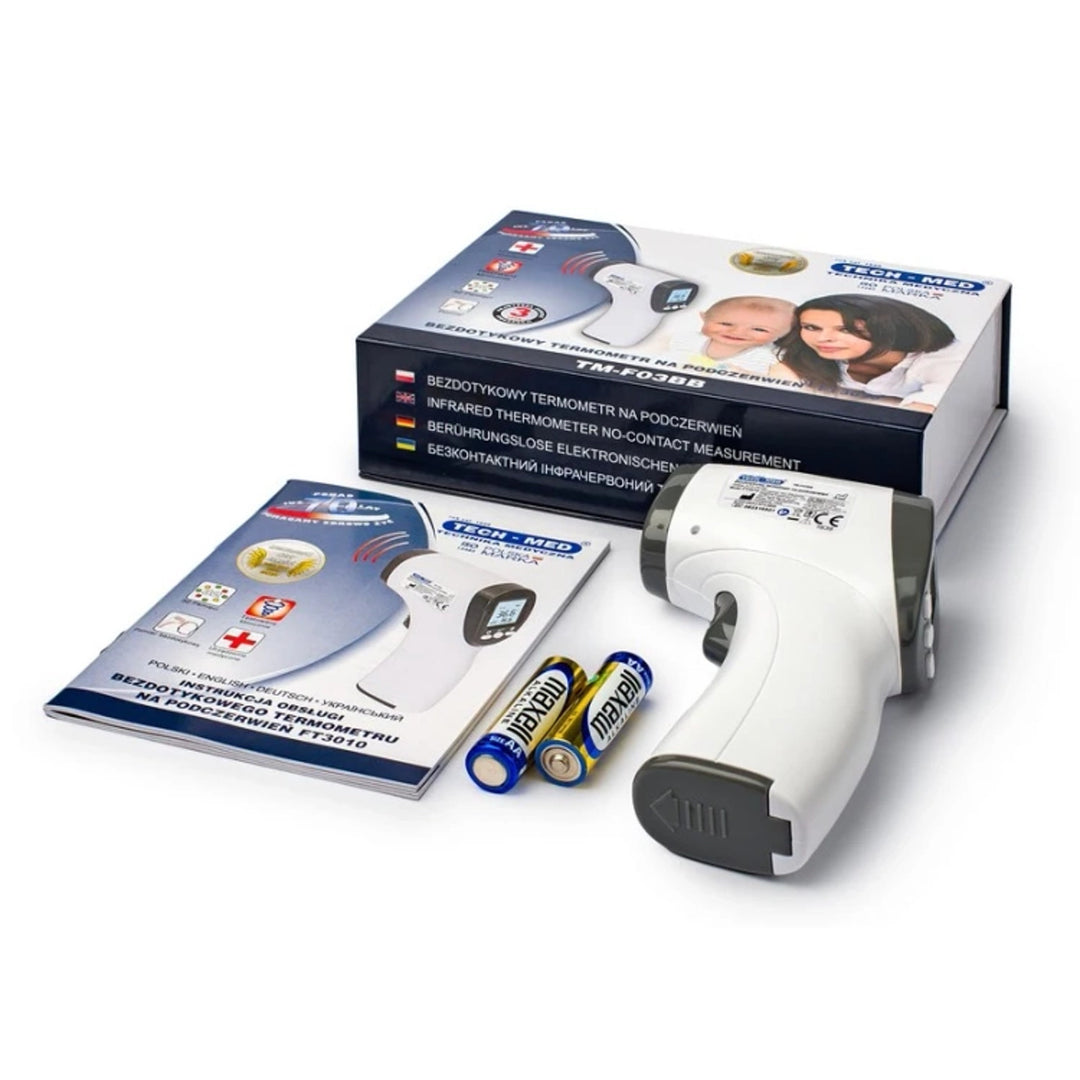 Thermomètre sans contact Tech-Med, écran LCD, mémoire pour 32 résultats, TM-F03BB