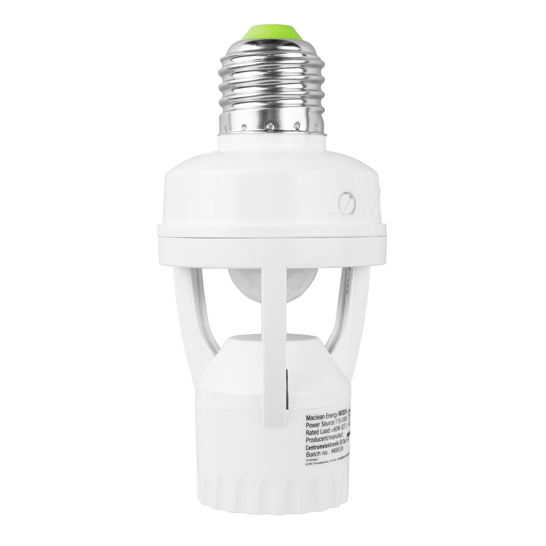 Porte-ampoule Douille avec détecteur de mouvement et crépuscule Pir 1200W Maclean Energy MCE20