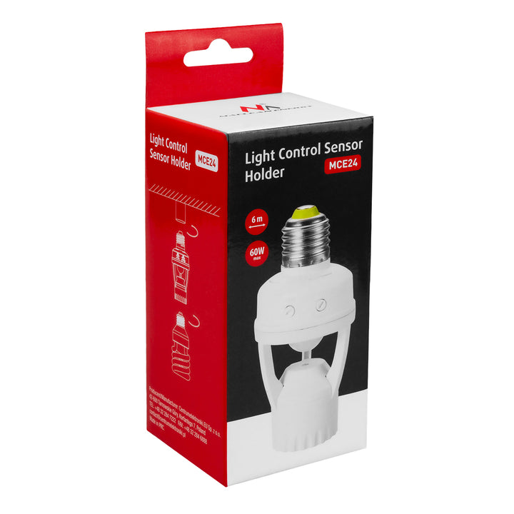 Porte-ampoule Douille avec détecteur de mouvement et crépuscule Pir 1200W Maclean Energy MCE20