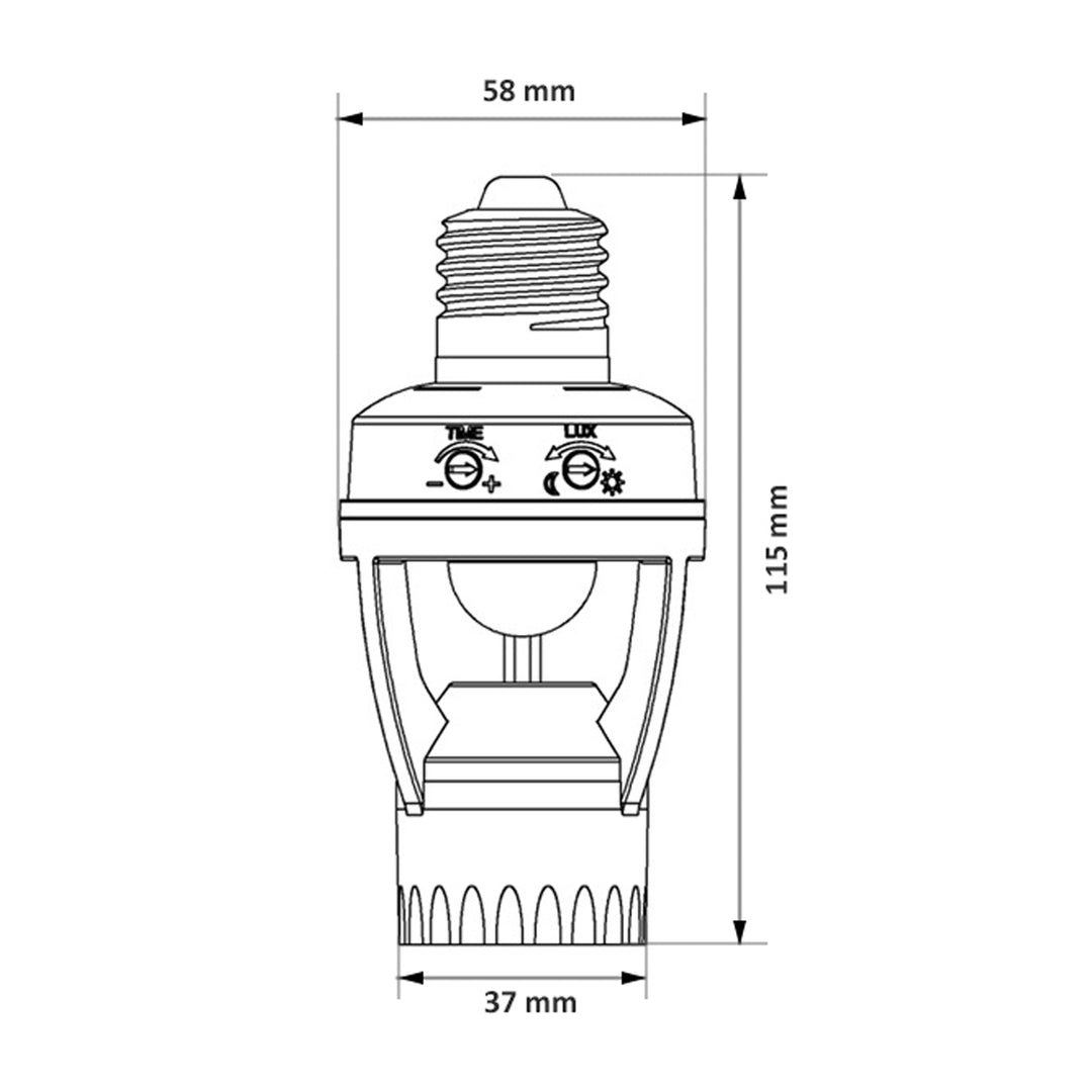 Porte-ampoule Douille avec détecteur de mouvement et crépuscule Pir 1200W Maclean Energy MCE20