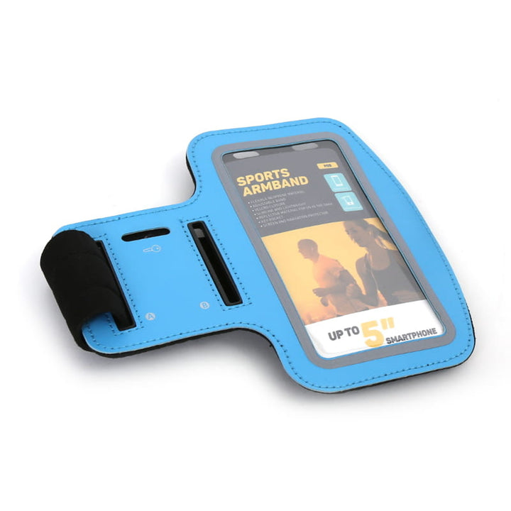Étui pour smartphone 5'' avec bandoulière bleu Platinet 42054