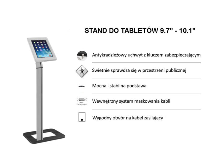 Support de sol pour tablette iPad, Galaxy TAB, Goclever système anti-vol Maclean MC-645