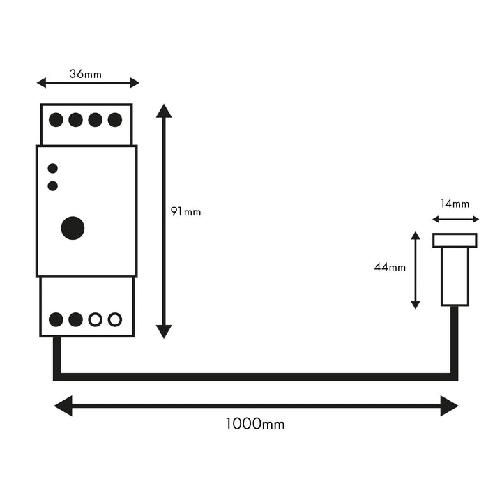Interrupteur crépusculaire rail DIN avec capteur externe Maclean MCE83 220-240V / AC, 50Hz 20A