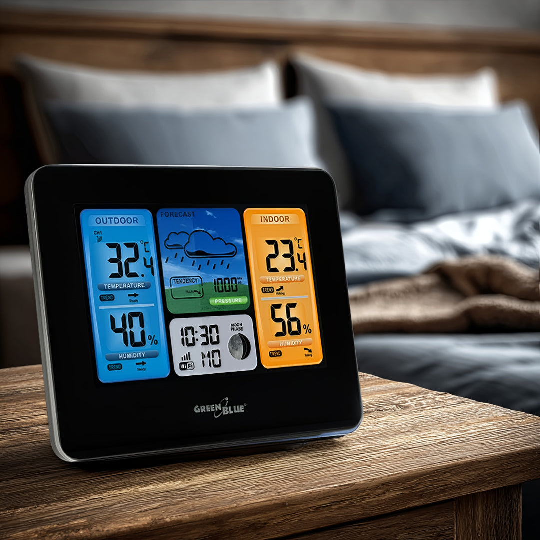 Station météo contrôlée sans fil avec WiFi GreenBlue GB522