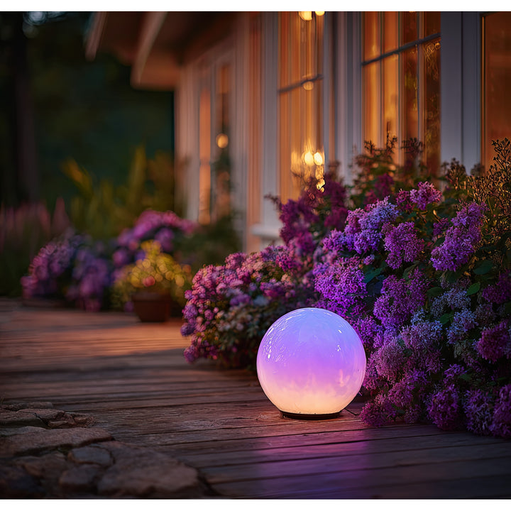 Lampe solaire LED extérieure sur pied polychrome 15x15x48cm GB122