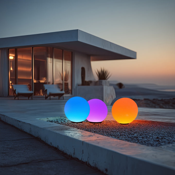 Lampe solaire LED extérieure sur pied colorée GreenBlue GB165
