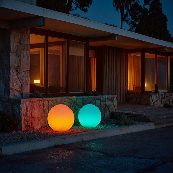 Lampe solaire LED extérieure sur pied colorée 30x30x63cm GB167