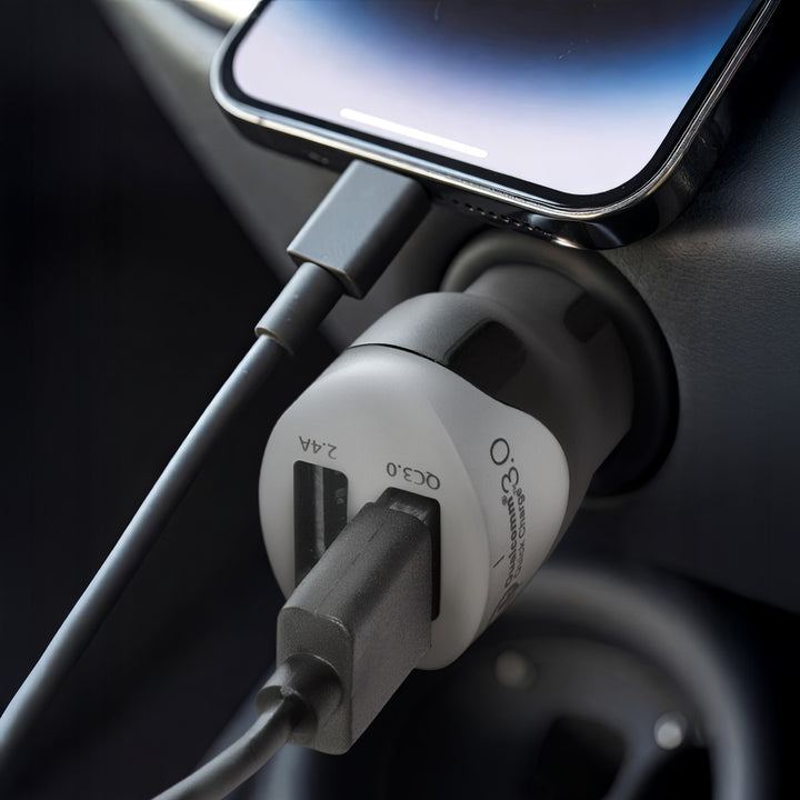 Chargeur allume-cigare 2.4A 1.5m Silver Maclean Energy MCE157