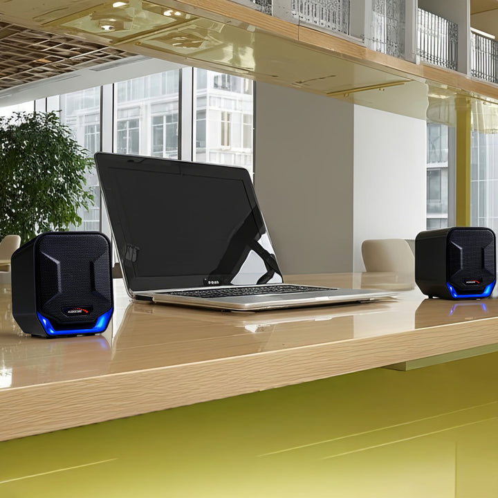 Haut-parleurs d'ordinateur USB 6W Blue&Black Audiocore AC865 B