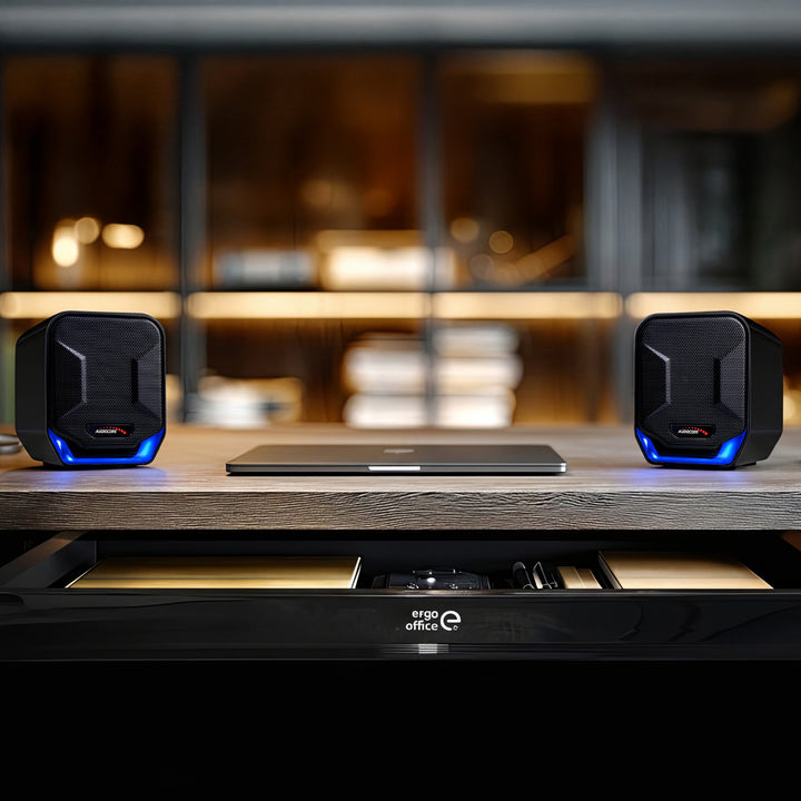 Haut-parleurs d'ordinateur USB 6W Blue&Black Audiocore AC865 B