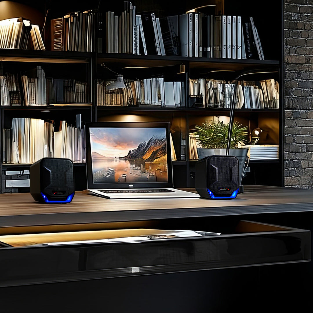 Haut-parleurs d'ordinateur USB 6W Blue&Black Audiocore AC865 B