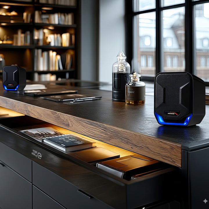 Haut-parleurs d'ordinateur USB 6W Blue&Black Audiocore AC865 B